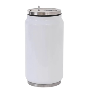 Lata Térmica Branca de Metal Aço Inox Com Tampa 300ml personalizada com foto ou frase !