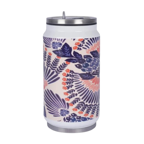 Lata Térmica Branca de Metal Aço Inox Com Tampa 300ml personalizada com foto ou frase ! - Imagem 2