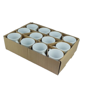 Kit 12 canecas de cerâmica branca 325ml