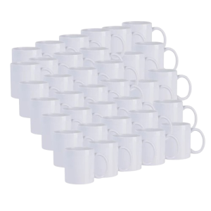 Kit 36 Caneca de cerâmica branca 325ml personalizada!